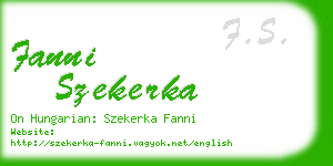 fanni szekerka business card